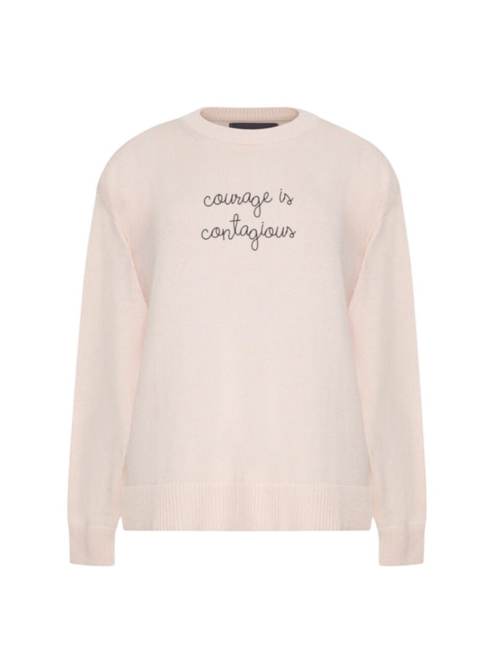 Lingua Franca Courage Is Contagious Maxine Crewneck Sweater Pale Pink NWT Size S